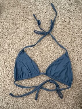 Blue Triangle Tie-Back Bikini Top - Women Swim